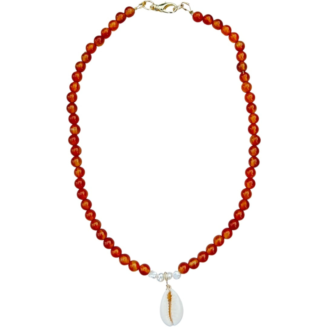 Red Beaded Cowrie